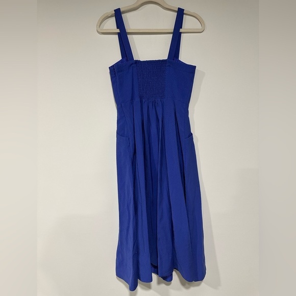 Maeve Blue Rosemary Midi Button Front Dress Sz 4 Pockets - Picture 4 of 8